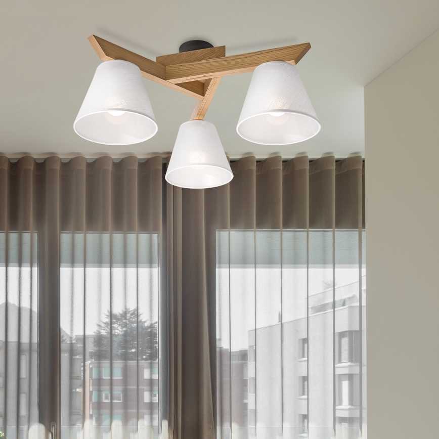 Brilagi - LED  Kiinteä kattokruunu ANTHONY 3xE14/40W/230V tammi/valkoinen