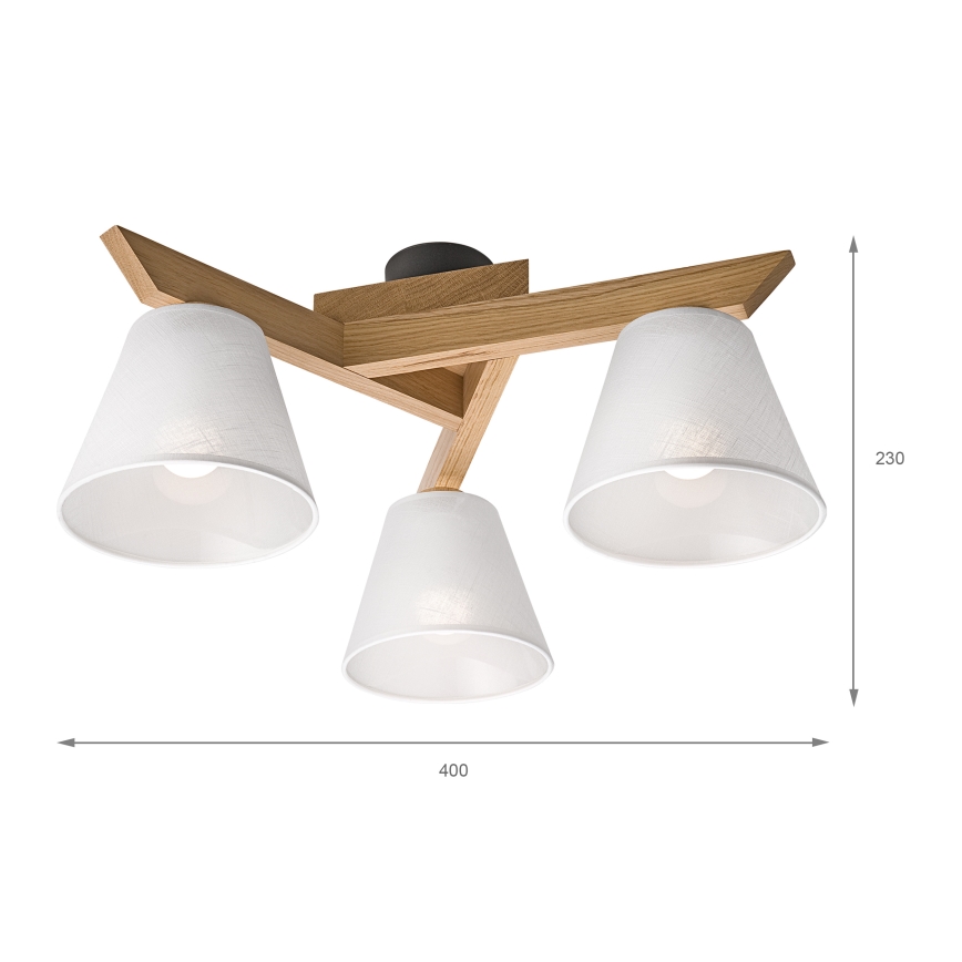 Brilagi - LED  Kiinteä kattokruunu ANTHONY 3xE14/40W/230V tammi/valkoinen