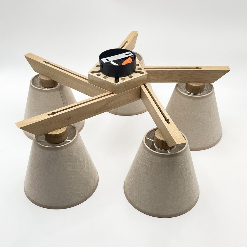 Brilagi - LED  Kiinteä kattokruunu ANTHONY 5xE14/40W/230V tammi/beige