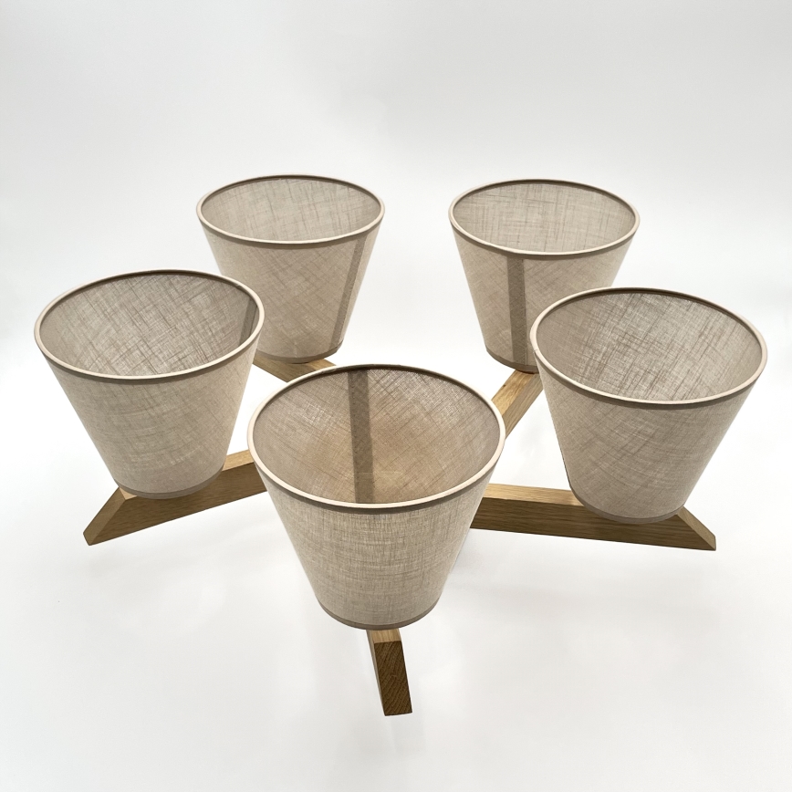 Brilagi - LED  Kiinteä kattokruunu ANTHONY 5xE14/40W/230V tammi/beige