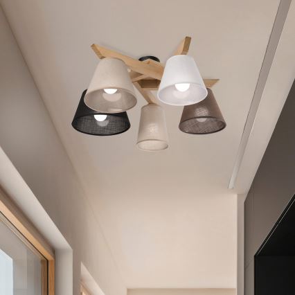 Brilagi - LED  Kiinteä kattokruunu ANTHONY 5xE14/40W/230V tammi