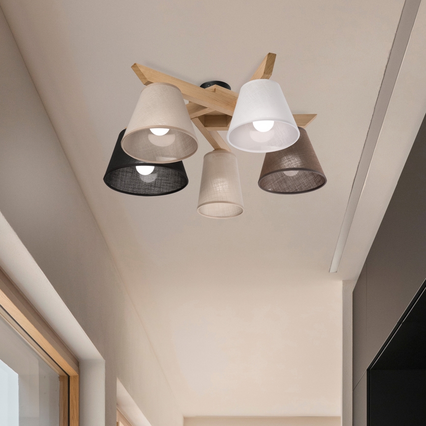 Brilagi - LED  Kiinteä kattokruunu ANTHONY 5xE14/40W/230V tammi