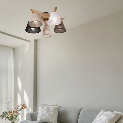 Brilagi - LED  Kiinteä kattokruunu ANTHONY 5xE14/40W/230V tammi