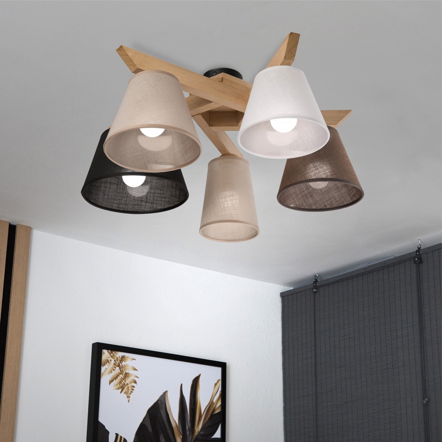 Brilagi - LED  Kiinteä kattokruunu ANTHONY 5xE14/40W/230V tammi