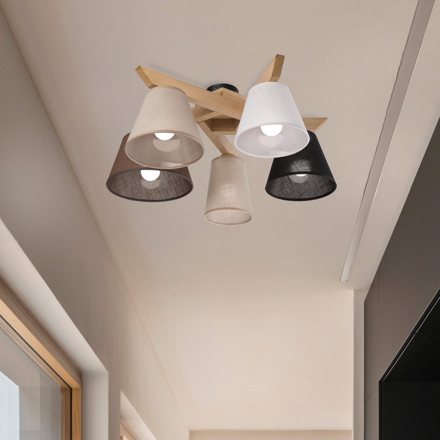 Brilagi - LED  Kiinteä kattokruunu ANTHONY 5xE14/40W/230V tammi