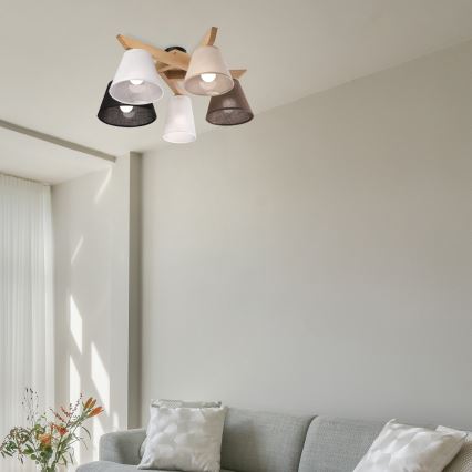 Brilagi - LED  Kiinteä kattokruunu ANTHONY 5xE14/40W/230V tammi