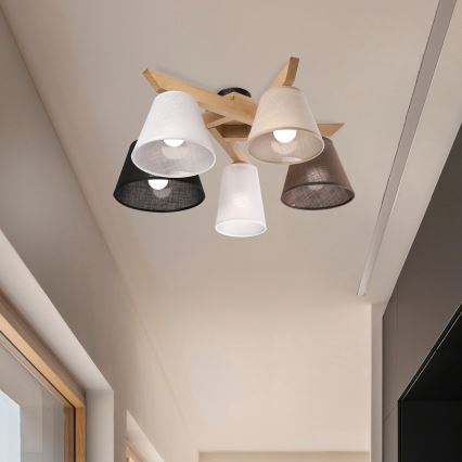 Brilagi - LED  Kiinteä kattokruunu ANTHONY 5xE14/40W/230V tammi