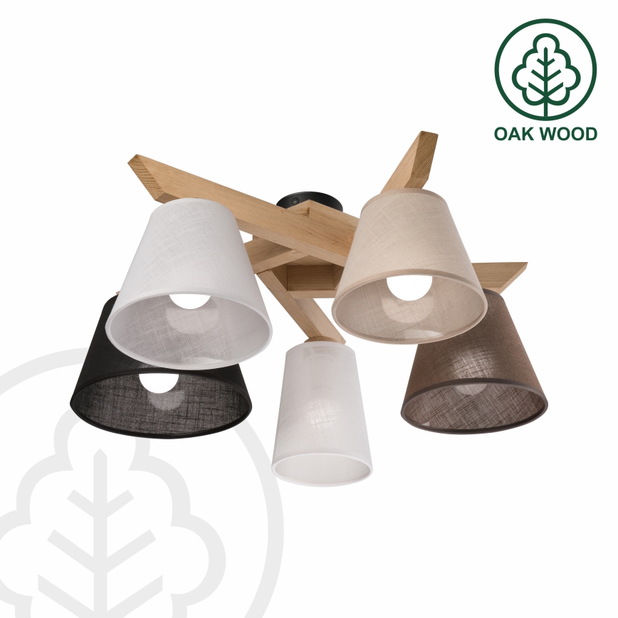 Brilagi - LED  Kiinteä kattokruunu ANTHONY 5xE14/40W/230V tammi