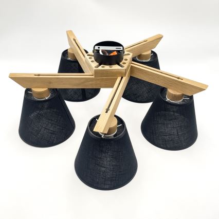 Brilagi - LED  Kiinteä kattokruunu ANTHONY 5xE14/40W/230V tammi/musta