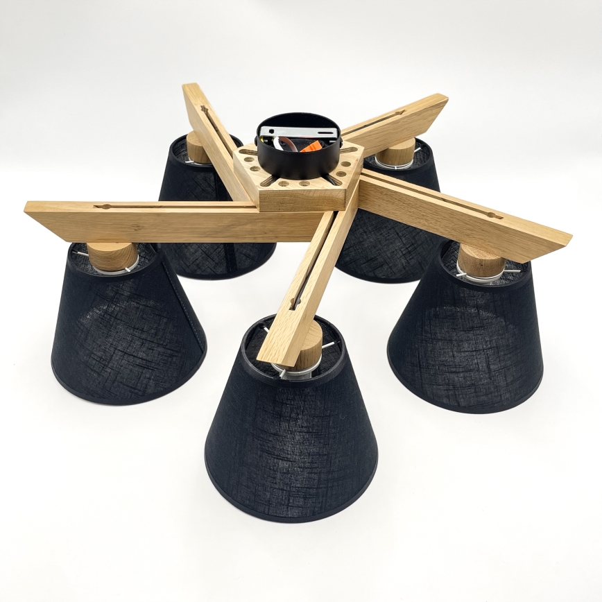 Brilagi - LED  Kiinteä kattokruunu ANTHONY 5xE14/40W/230V tammi/musta