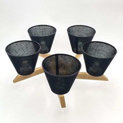 Brilagi - LED  Kiinteä kattokruunu ANTHONY 5xE14/40W/230V tammi/musta