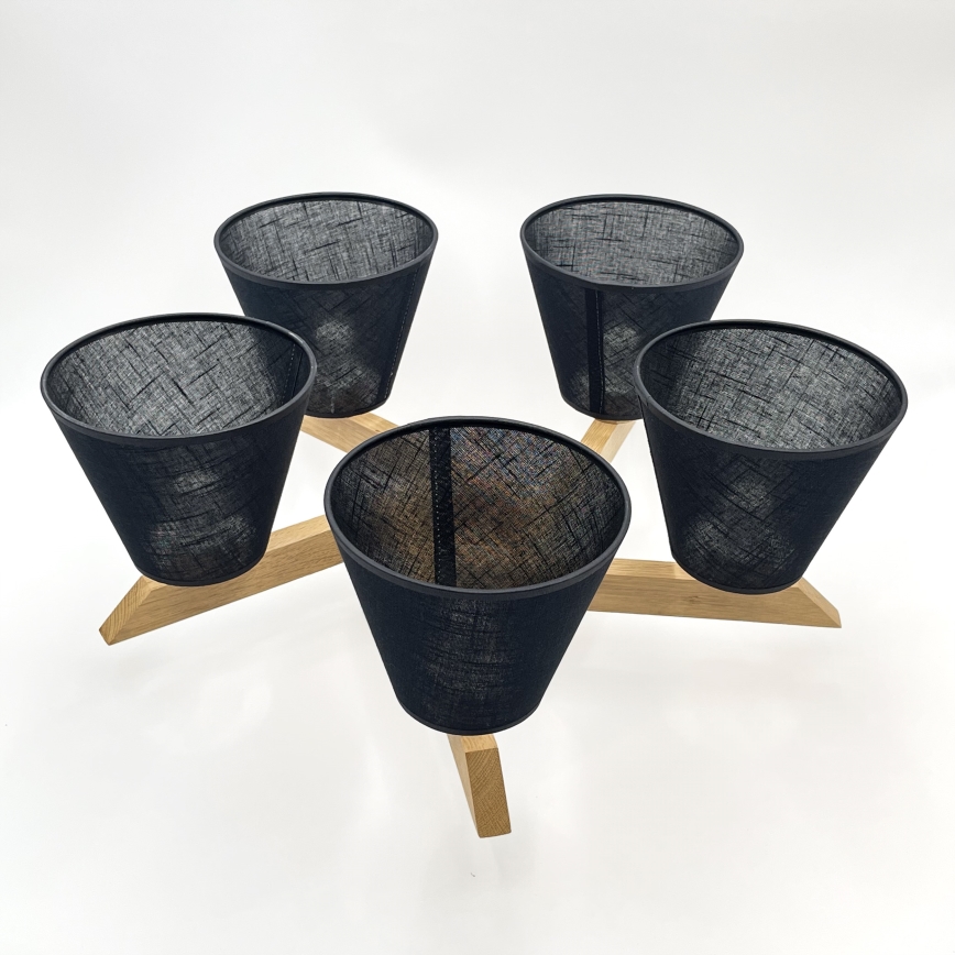 Brilagi - LED  Kiinteä kattokruunu ANTHONY 5xE14/40W/230V tammi/musta