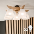 Brilagi - LED  Kiinteä kattokruunu ANTHONY 5xE14/40W/230V tammi/valkoinen