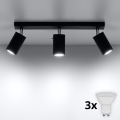 BRILAGI -  LED-kohdevalaisin ASMUS 3xGU10/7W/230V musta