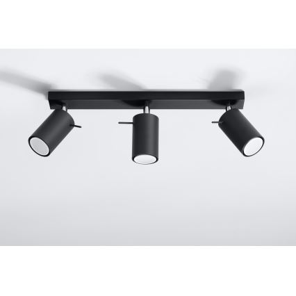 Brilagi -  LED-kohdevalaisin ASMUS 3xGU10/7W/230V musta