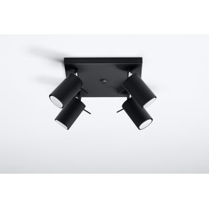 Brilagi -  LED-kohdevalaisin ASMUS 4xGU10/7W/230V musta