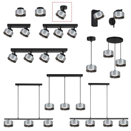Brilagi - LED Kohdevalaisin AURA LUX 1xGX53/30W/230V halkaisija 13 cm musta/savunharmaa