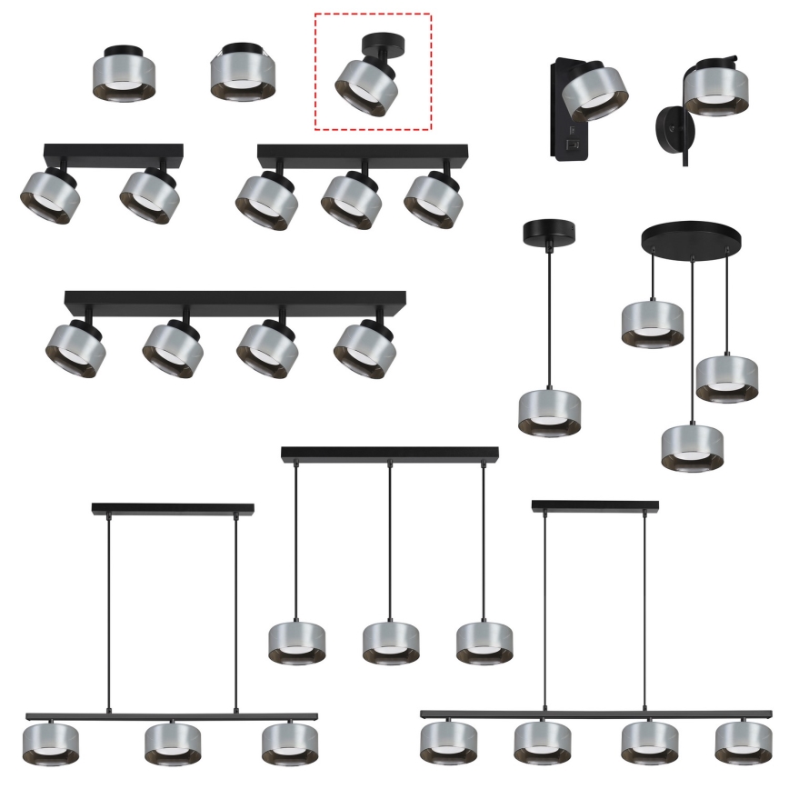 Brilagi - LED Kohdevalaisin AURA LUX 1xGX53/30W/230V halkaisija 13 cm musta/savunharmaa
