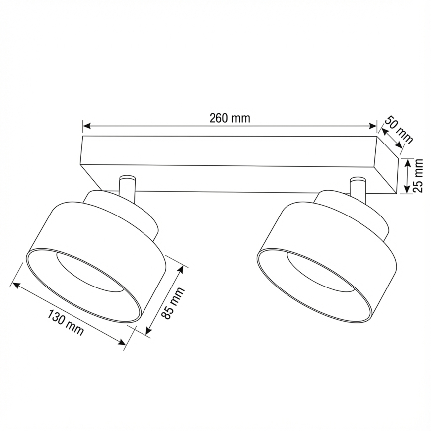 Brilagi - LED Kohdevalaisin AURA LUX 2xGX53/30W/230V musta/savunharmaa