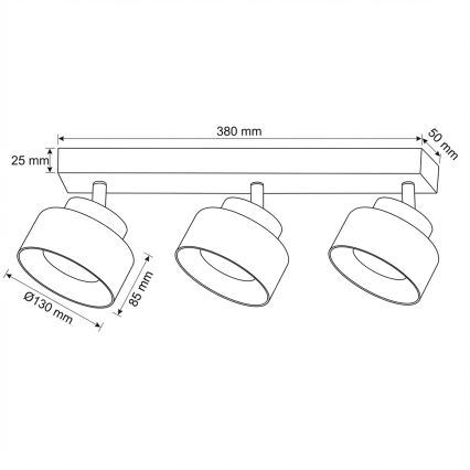Brilagi - LED Kohdevalaisin AURA LUX 3xGX53/30W/230V musta/savunvärinen