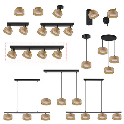 Brilagi - LED Kohdevalaisin AURA LUX 4xGX53/30W/230V musta/kulta