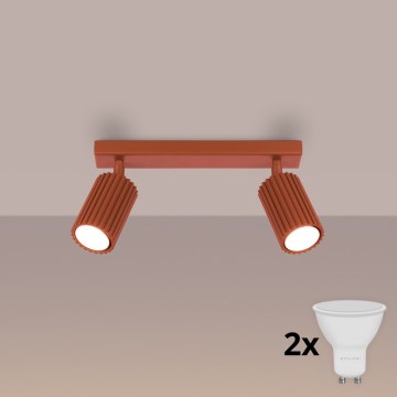 Brilagi - LED-kohdevalaisin CRESTO 2xGU10/10W/230V punainen