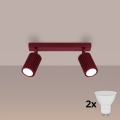 Brilagi - LED-kohdevalaisin CRESTO 2xGU10/10W/230V viininpunainen