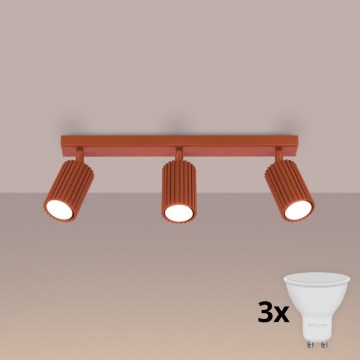 Brilagi - LED-kohdevalaisin CRESTO 3xGU10/10W/230V punainen