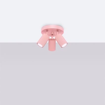 Brilagi - LED-kohdevalaisin CRESTO 3xGU10/10W/230V vaaleanpunainen