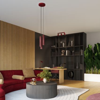 Brilagi - LED-kohdevalaisin CRESTO 4xGU10/10W/230V burgundinpunainen