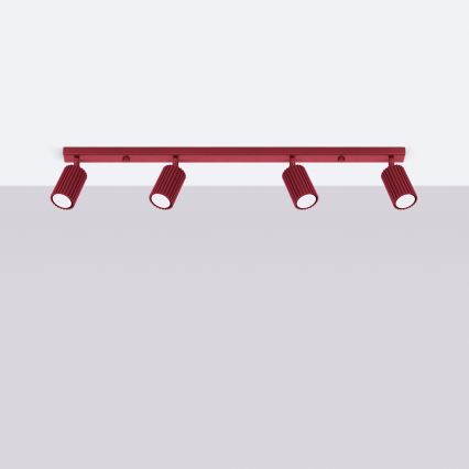 Brilagi - LED-kohdevalaisin CRESTO 4xGU10/10W/230V burgundinpunainen
