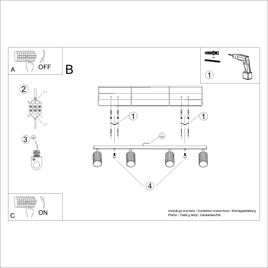 Brilagi - LED-kohdevalaisin CRESTO 4xGU10/10W/230V kermanvärinen