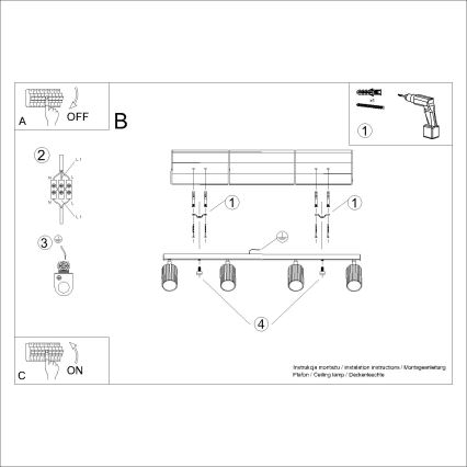 Brilagi - LED-kohdevalaisin CRESTO 4xGU10/10W/230V musta