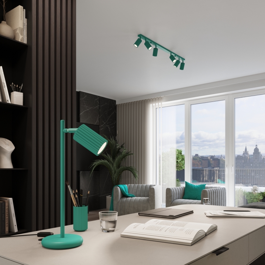 Brilagi - LED-kohdevalaisin CRESTO 4xGU10/10W/230V turkoosi