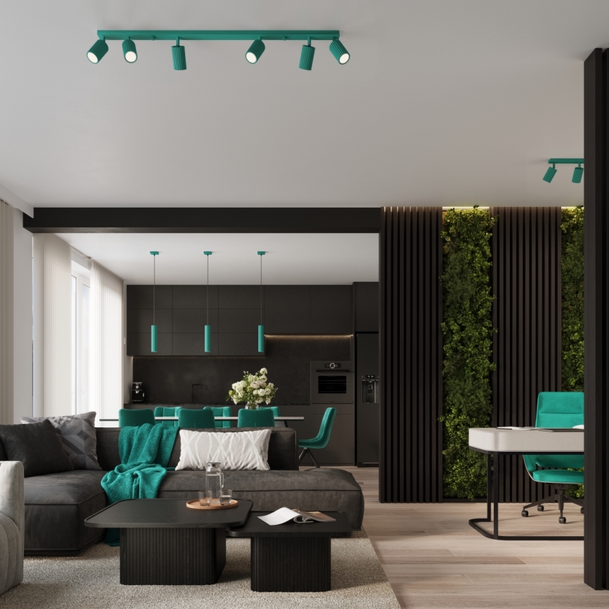 Brilagi - LED-kohdevalaisin CRESTO 4xGU10/10W/230V turkoosi