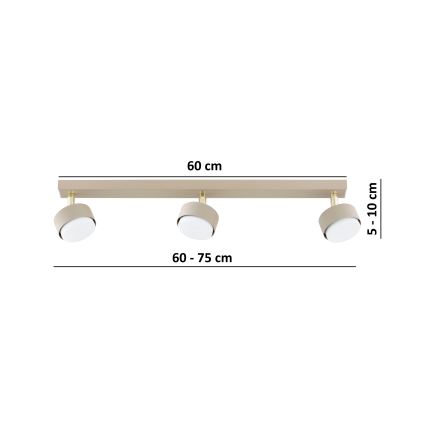 Brilagi - LED-kohdevalaisin MONO 3xGX53/12W/230V beige