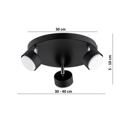 Brilagi - LED-kohdevalaisin MONO 3xGX53/30W/230V musta