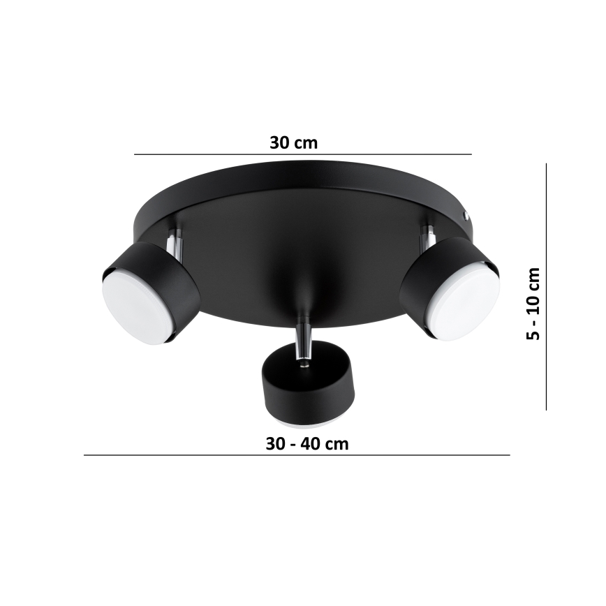 Brilagi - LED-kohdevalaisin MONO 3xGX53/30W/230V musta