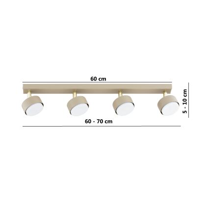 Brilagi - LED-kohdevalaisin MONO 4xGX53/12W/230V beige