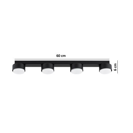 Brilagi - LED-kohdevalaisin MONO 4xGX53/12W/230V musta