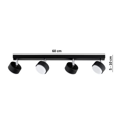 Brilagi - LED-kohdevalaisin MONO 4xGX53/30W/230V musta