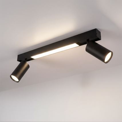 Brilagi - LED-kohdevalaisin SELE 2xGU10/30W/230V + LED/15W musta