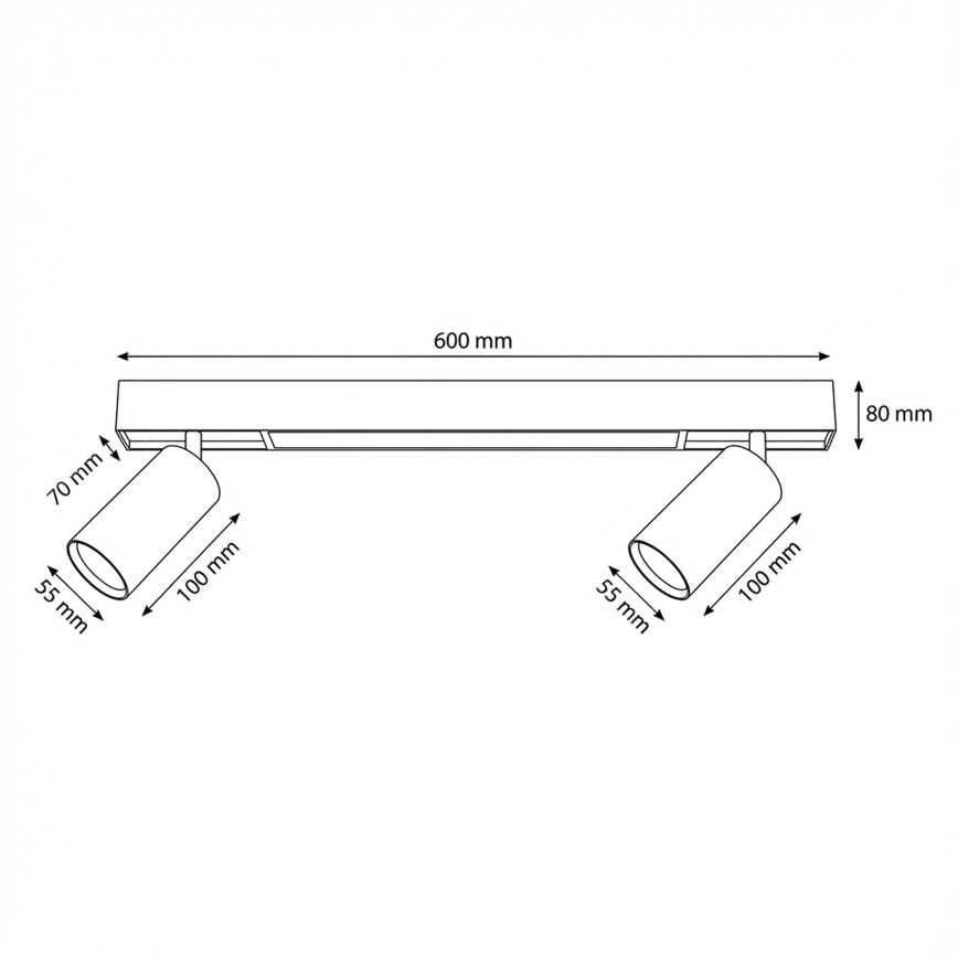 Brilagi - LED-kohdevalaisin SELE 2xGU10/30W/230V + LED/15W musta
