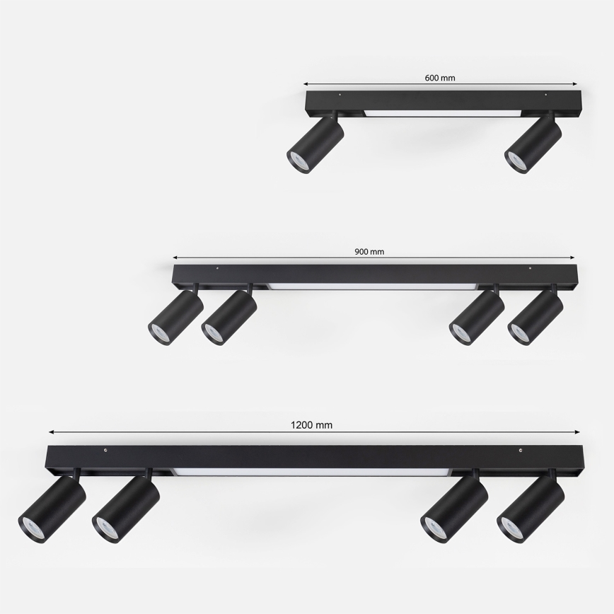 Brilagi - LED-kohdevalaisin SELE 2xGU10/30W/230V + LED/15W musta
