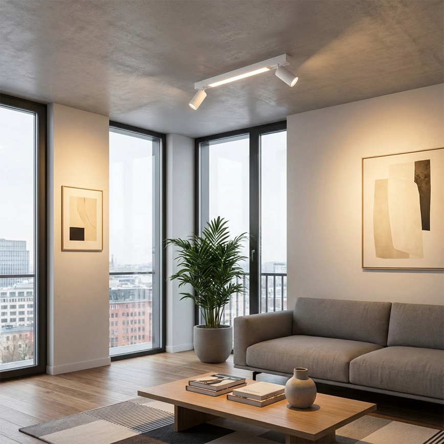 Brilagi - LED-kohdevalaisin SELE 2xGU10/30W/230V + LED/15W valkoinen
