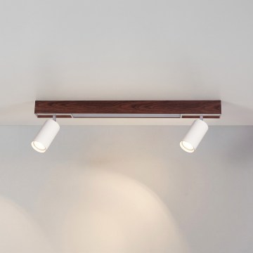 BRILAGI - LED kohdevalaisin SELE 2xGU10/30W/230V + LED/15W valkoinen/tammi-dekori
