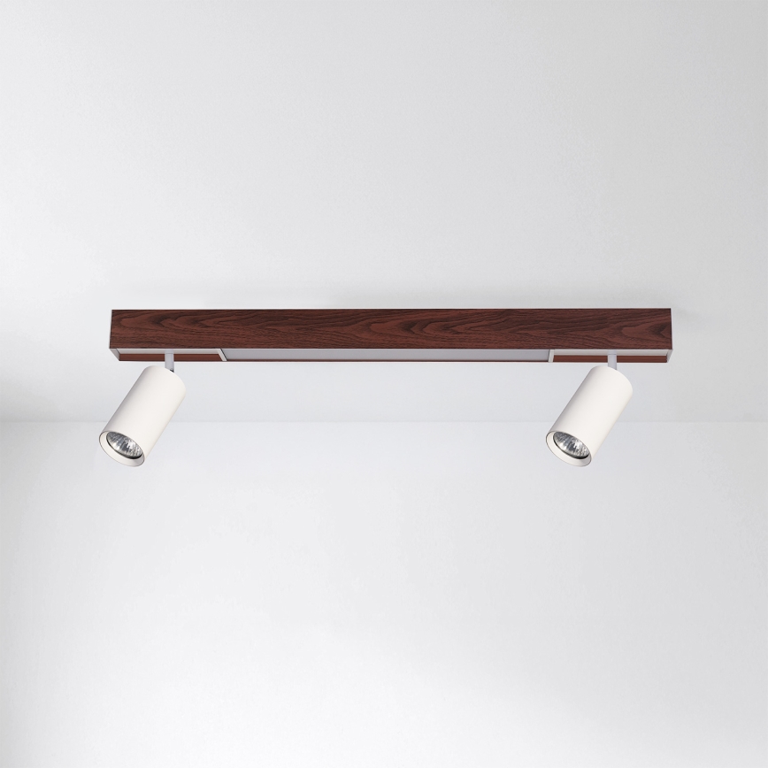 BRILAGI - LED kohdevalaisin SELE 2xGU10/30W/230V + LED/15W valkoinen/tammi-dekori