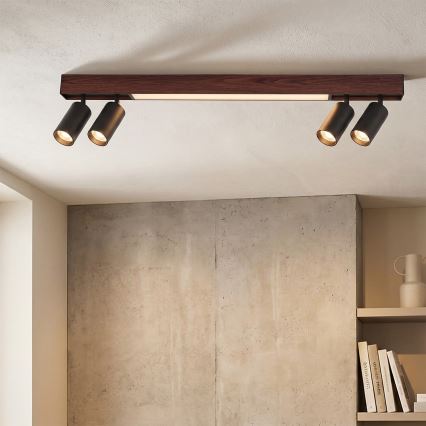 BRILAGI - LED-kohdevalaisin SELE 4xGU10/30W/230V + LED/20W musta/kirsikkakoriste