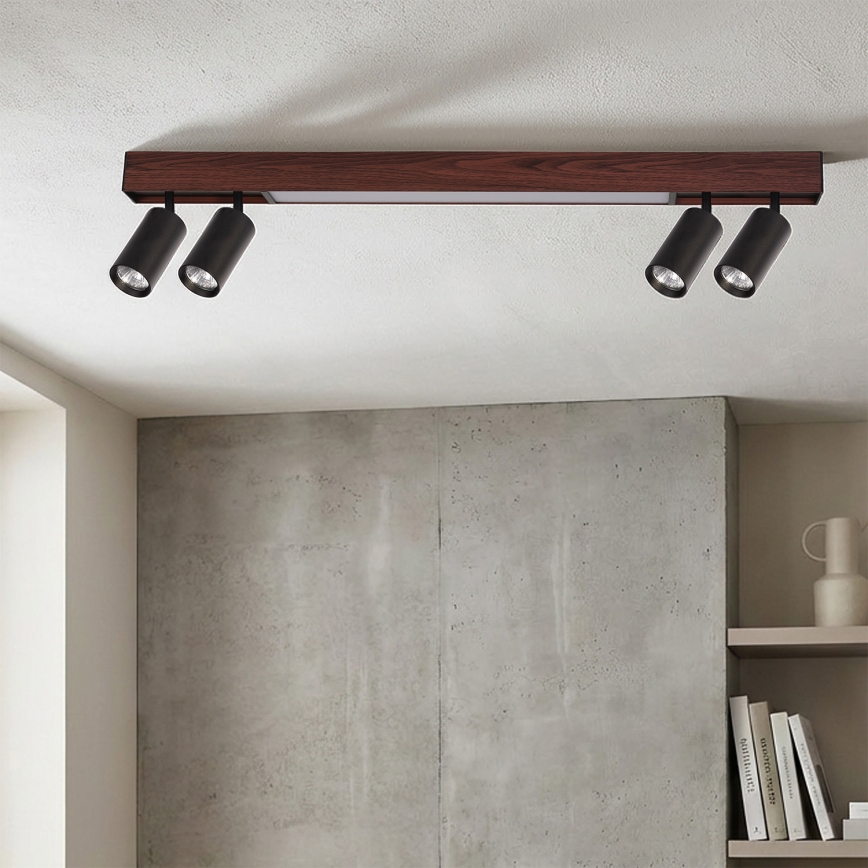 BRILAGI - LED-kohdevalaisin SELE 4xGU10/30W/230V + LED/20W musta/kirsikkakoriste