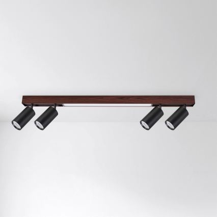 BRILAGI - LED-kohdevalaisin SELE 4xGU10/30W/230V + LED/20W musta/kirsikkakoriste